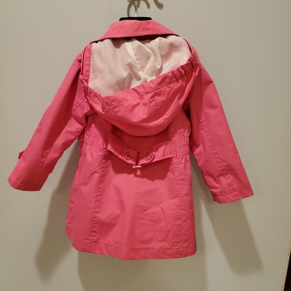 London Fog Pink Raincoat with Sparkling Buttons - Picture 8 of 13